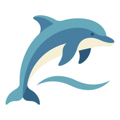 Obraz premium Dolphin Illustration of a Blue Sea Animal Jumping