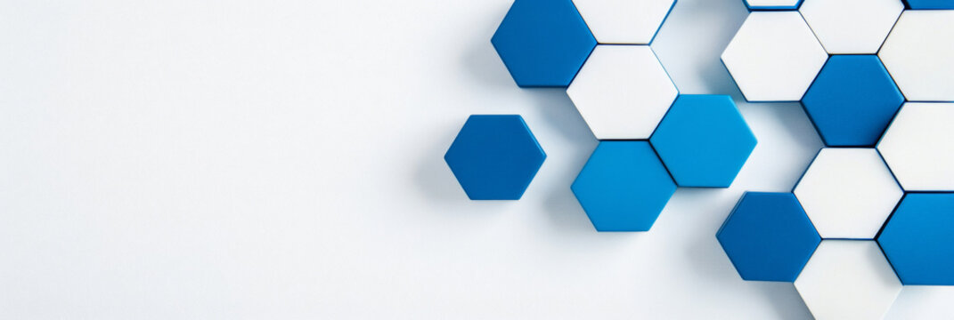 Blue and white hexagonal pattern