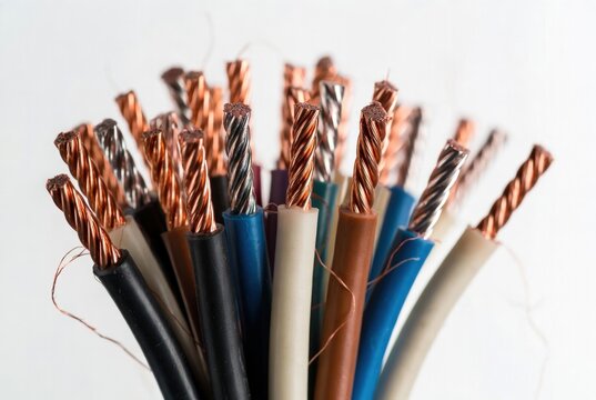 Assorted multi-core electrical cables with braided copper shielding