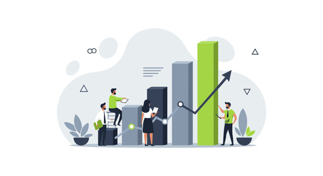 Team work big data graph chart plan goal rise win success up go top now
