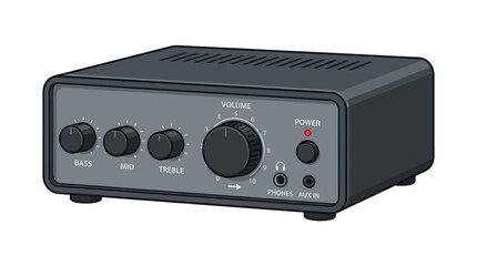 portable amplifier isolated on white