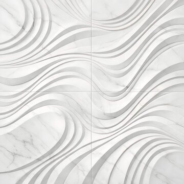 3D Parametric Wave Marble Tile Seamless Luxury Stone Texture Pattern Background