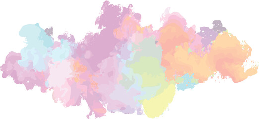 Obraz premium Pastel watercolor wash with soft blended colors on white background
