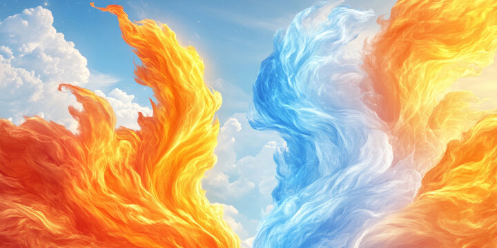 Clouds of fire and ice