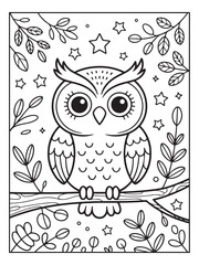 Fototapeta premium cute animals coloring pages for adults,teens and kids with forest background all animals.
