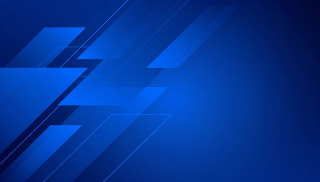 A modern blue abstract background with geometric shapes and lines