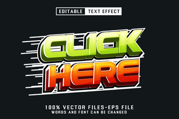Fototapeta premium Click Here 3d Text - Editable Text Effect