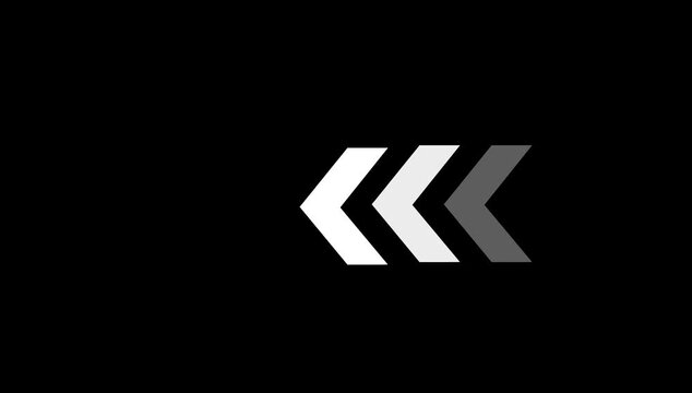 left side Arrow Loop Animation direction concept arrow icon concept.4k video