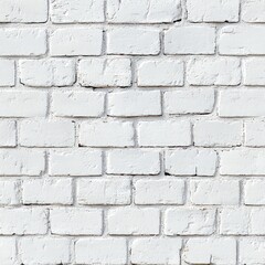 Obraz premium white painted brick wall with textured mortar lines, worn paint, subtle shadows and a minimalist clean yet slightly weathered mood