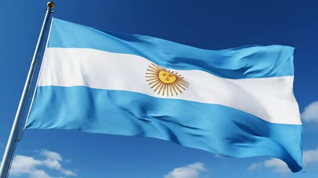 Argentine flag waving high 5.