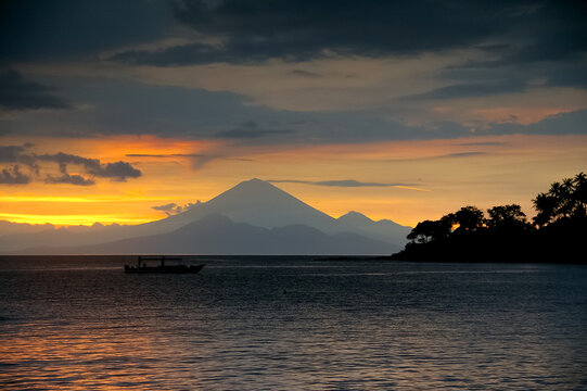 Sunset at Senggigi Beach, Lombok Island, NTB, Indonesia