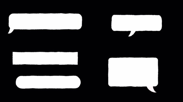 Chat pop animation with transparent background,  bubble chat icon animation illustration flat, chat bubbles or messages animation in 4k. 