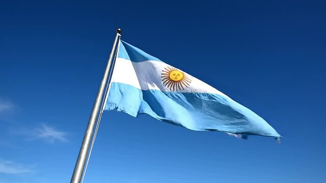 Argentine flag waving freely 10.