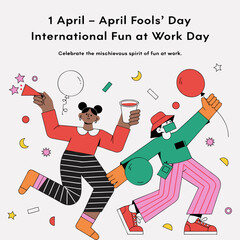Fototapeta premium April Fools’ Day, International Fun at Work Day