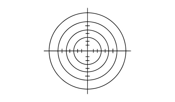Precision target sight crosshair reticle icon isolated aiming practice target vector