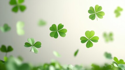 Four leaf clover isolated on white background, Podium for product and Lucky clover leaves with four leaf,Clover flowers background,Patricks day,St. Patrick s day,Good luck,Vector flat illustration.