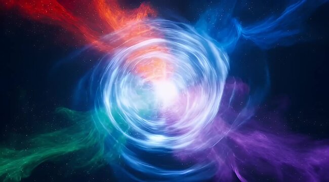 A mesmerizing convergence of cosmic energies swirling into a radiant central vortex