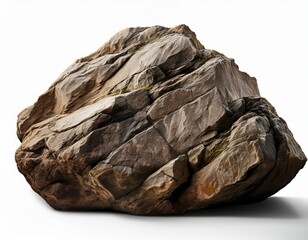 Obraz premium natural textured rock with rugged edges isolated on a white background