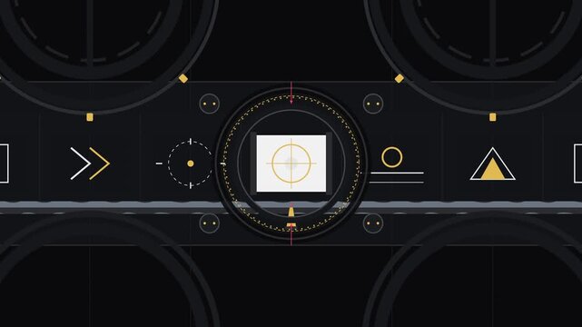 Futuristic Digital Grid Stream Interface Background Loop with Abstract Geometric UI Elements