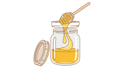 Golden honey in a jar. © Gledek