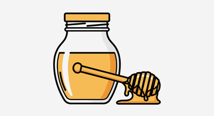 Honey in a glass jar 17. © Gledek