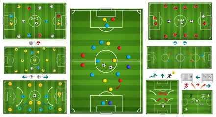 Soccer Field Formations and Tactical Strategies Visualized. © Mila