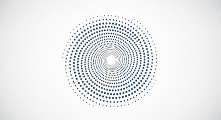 Abstract circular pattern of dots forming a spiral.