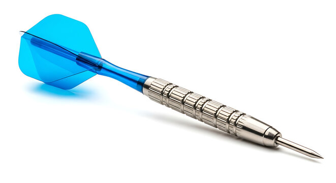 A blue dart with a silver tip