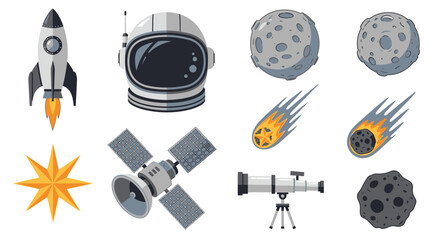 Space Exploration and Astronomy Icons. © Gledek