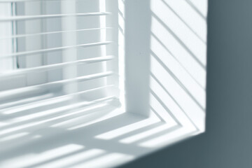 Obraz premium white window shadow overlay background, flat lay, blurred, minimalist, white background, high resolution.