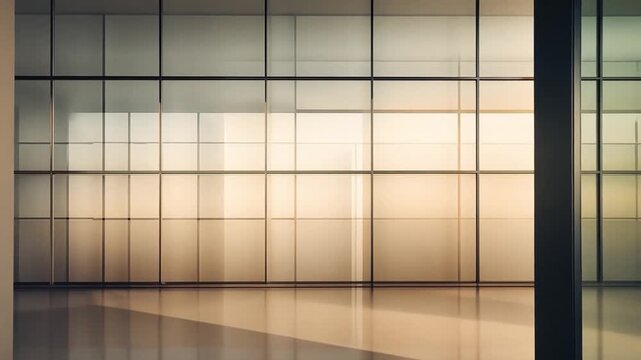 Modern Office Interior with Glass Panels and Sleek Design Elements