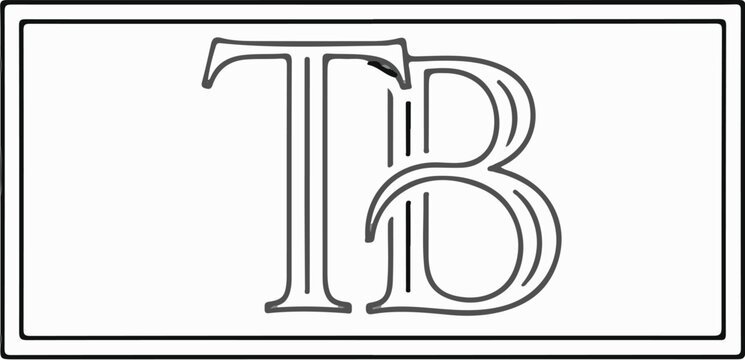 Stylized monogram of the letters T and B intertwined
