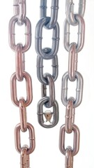 Obraz premium A close-up of interlocking metal chains in various colors
