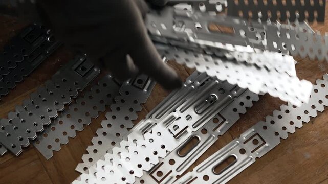 metal universal drywall brackets, close-up