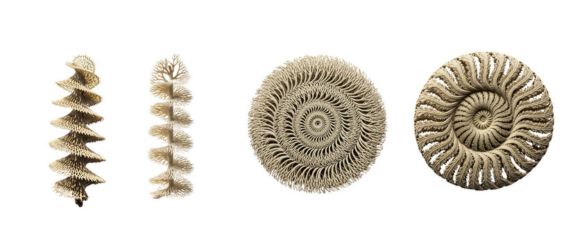 Collection of ancient fossils including ammonites and belemnites.