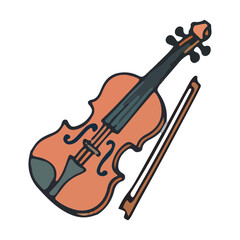Fototapeta premium Violin and Bow Illustration