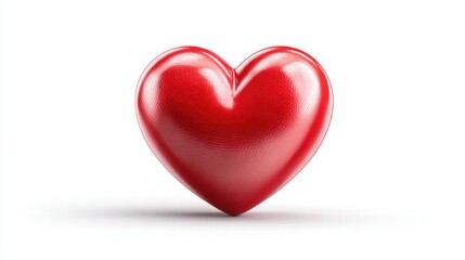 Fototapeta premium Red heart on a white background