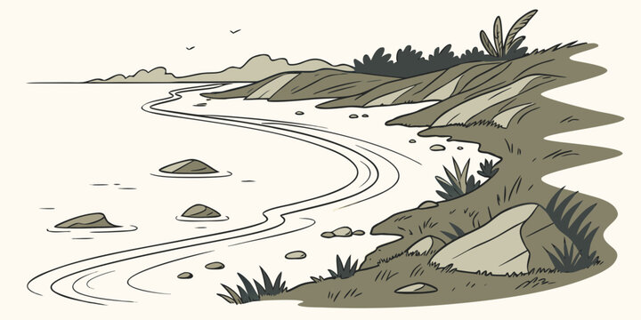 A brown and black dog running through a field Vector