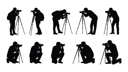 Silhouettes of photographers in various shooting positions © MD Riad Hossain 