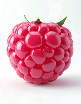 Close-up of a vibrant and juicy red raspberry.