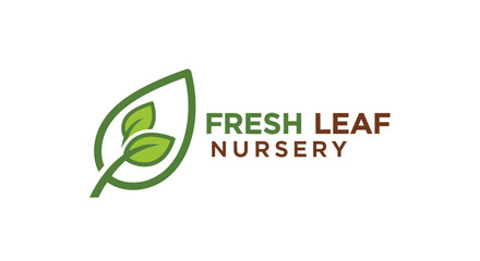 Fototapeta premium Fresh Leaf Nursery Green Logo Design.