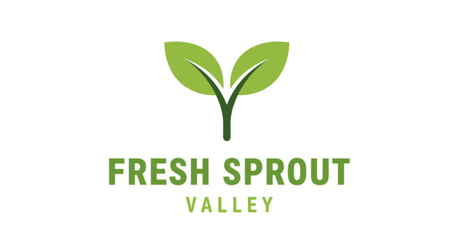 Green leaf sprout logo symbol 1.
