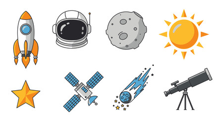 Space exploration and astronomy icons 2. © Ari