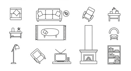 Overhead View of Living Room Furniture Layout Sketch. © Uli