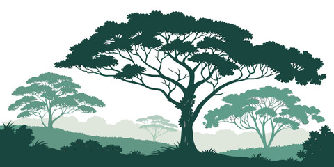 A group of trees on a hillside Vector © MD MOGAMMEL HAQUE 