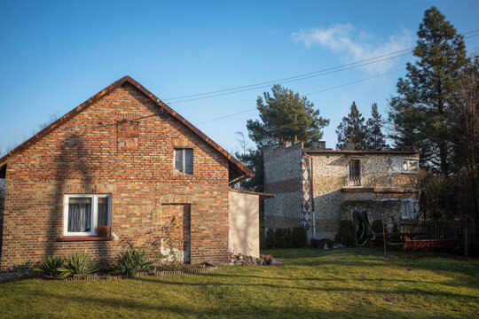 Small town in Lesser Poland Voivodeship. Buildings. Chełmek, Poland.