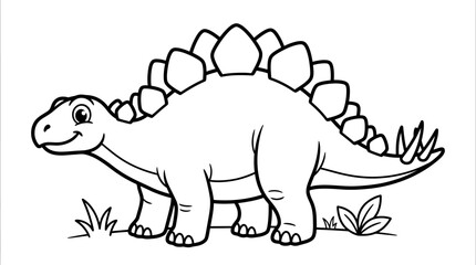 Stegosaurus dinosaur toy smiling happy. © Siwit