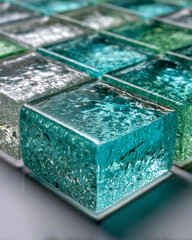 Obraz premium Micro-textured glass tile producing gentle ripple distortion patterns under soft studio light