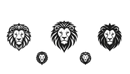 Fototapeta premium Lion heads collection with regal design for emblem, logo or heraldry vector concept