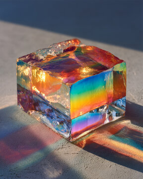 Colorful Stress Patterns on Clear Plastic Object Revealed by Polarizing Film and Light